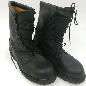 Bates Mens Size 12 W Black Leather Steel Toe Boots